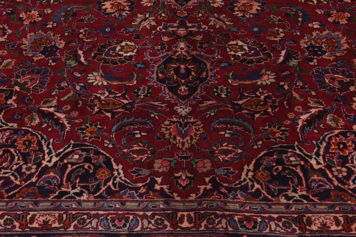 9' 9 x 12' 8 Hand Knotted Mashad Persian Wool Rug