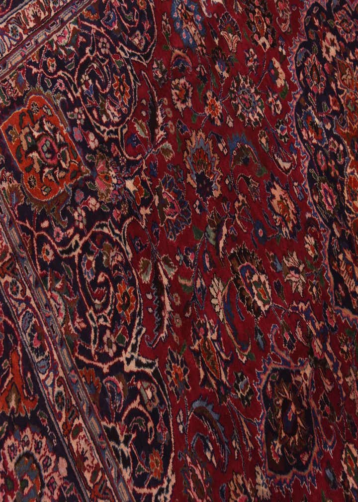 9' 9 x 12' 8 Hand Knotted Mashad Persian Wool Rug