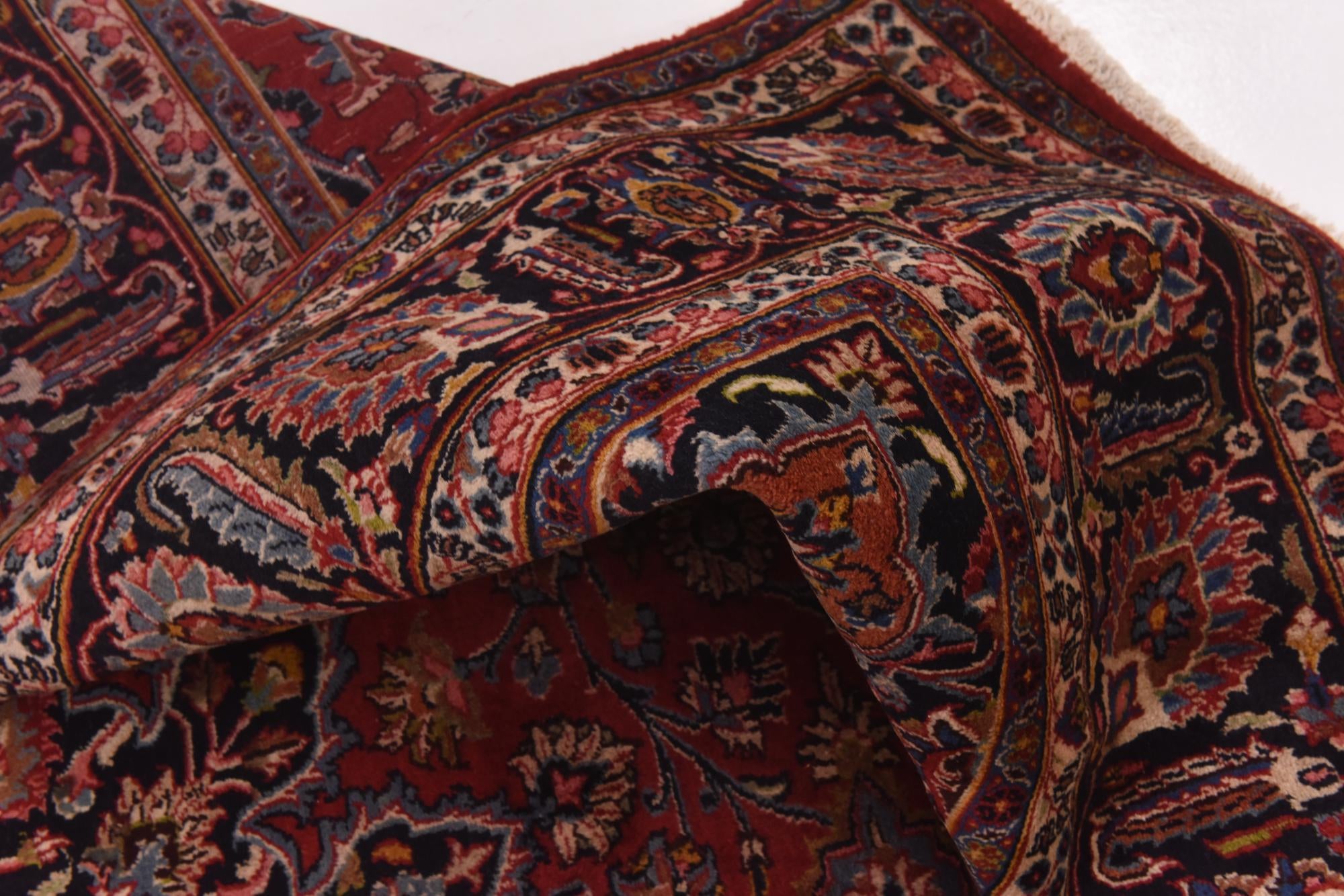 9' 8 x 12' 10 Hand Knotted Mashad Persian Wool Rug