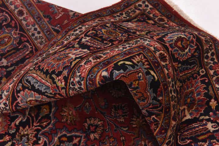 9' 8 x 12' 10 Hand Knotted Mashad Persian Wool Rug