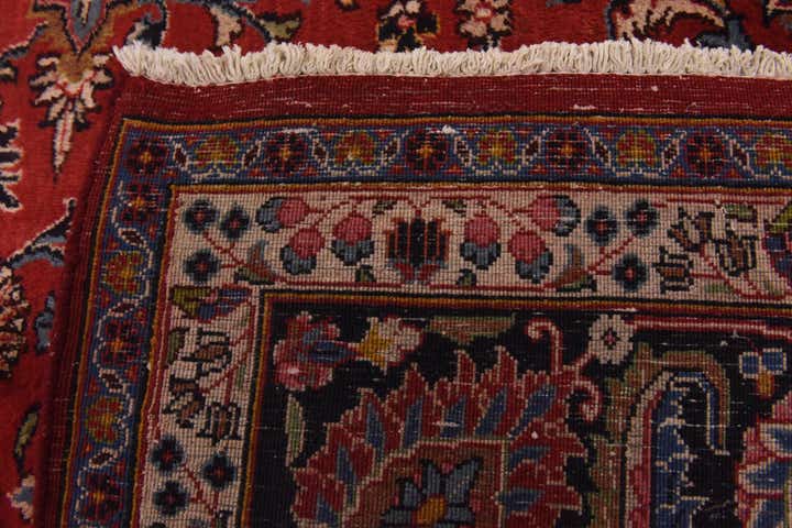 9' 8 x 12' 10 Hand Knotted Mashad Persian Wool Rug