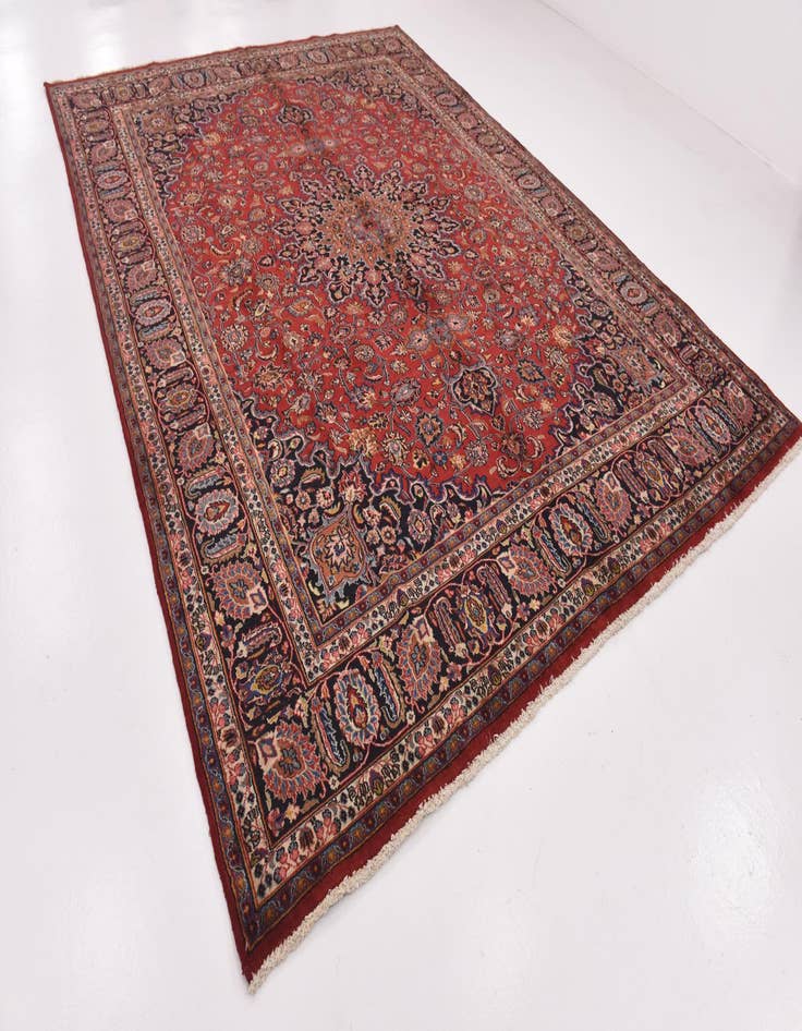Detail image of 9' 8 x 12' 10 Hand Knotted Mashad Persian Wool Rug