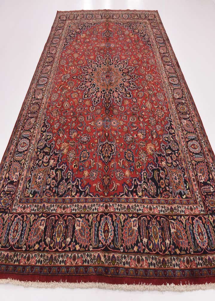 9' 8 x 12' 10 Hand Knotted Mashad Persian Wool Rug
