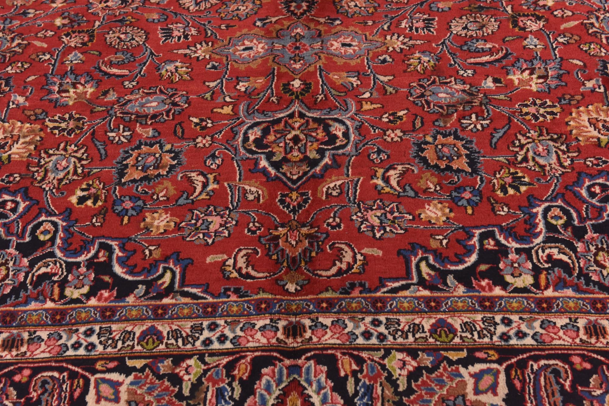 9' 8 x 12' 10 Hand Knotted Mashad Persian Wool Rug