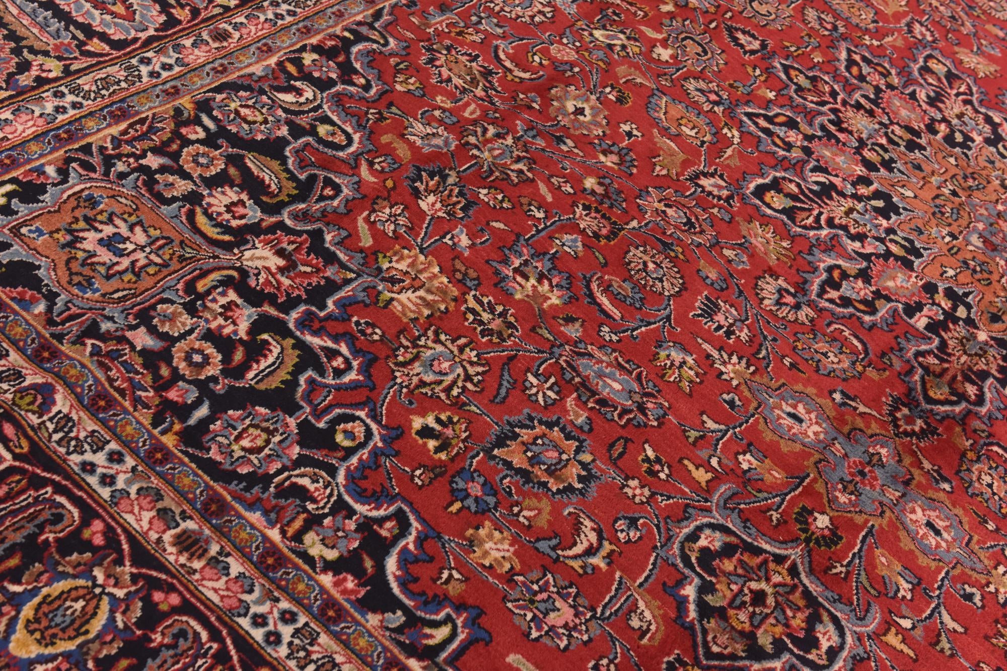 9' 8 x 12' 10 Hand Knotted Mashad Persian Wool Rug