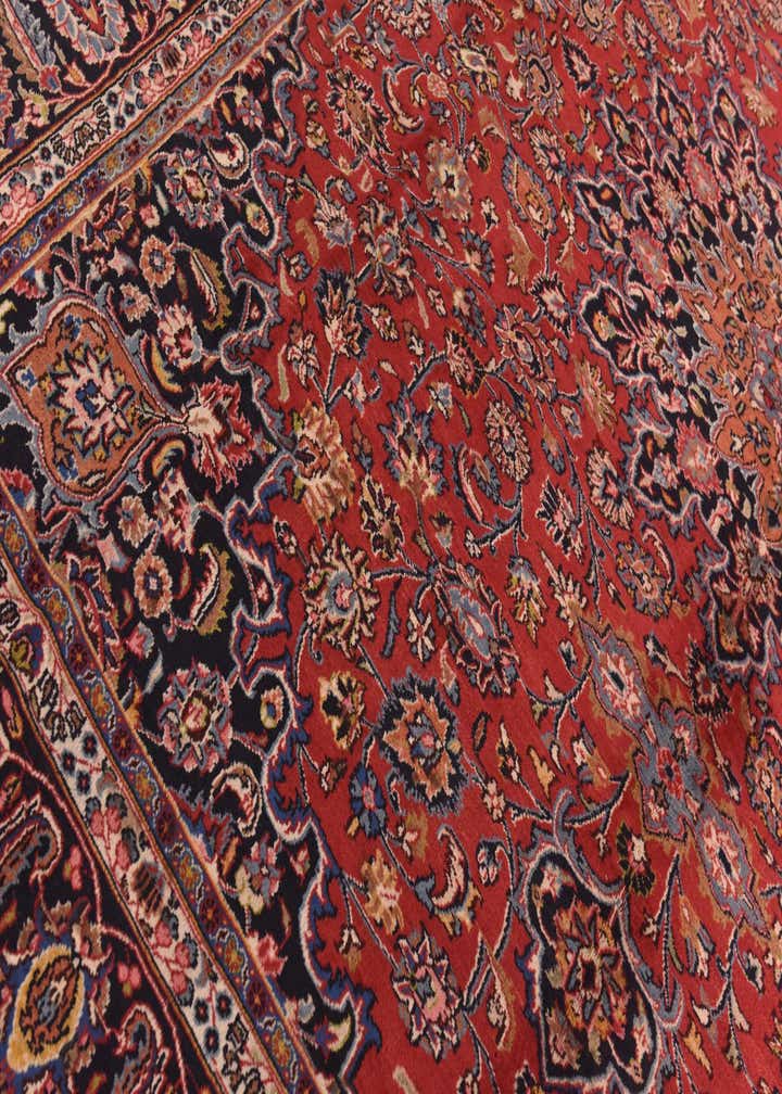 9' 8 x 12' 10 Hand Knotted Mashad Persian Wool Rug