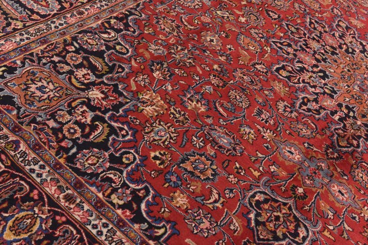 Detail image of 9' 8 x 12' 10 Hand Knotted Mashad Persian Wool Rug