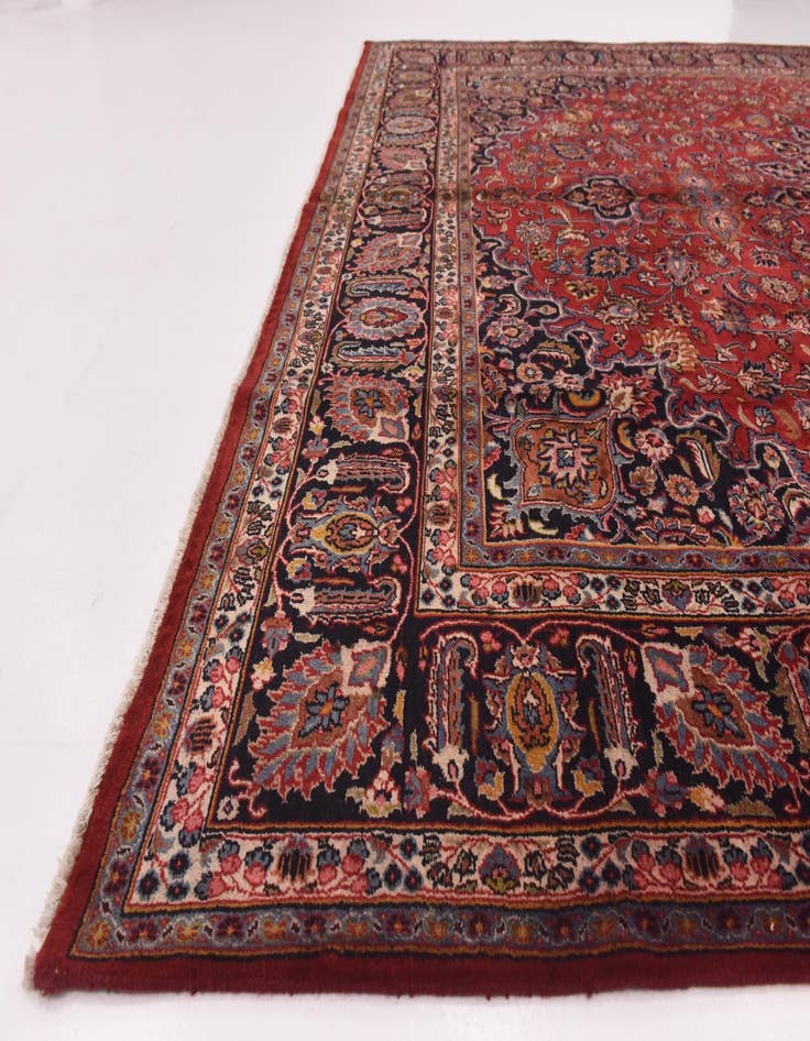 Detail image of 9' 8 x 12' 10 Hand Knotted Mashad Persian Wool Rug
