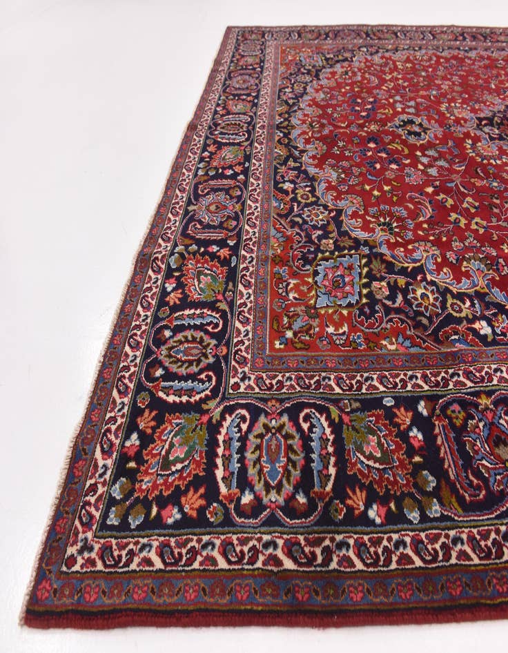 Detail image of 9' 4 x 12' 8  Hand Knotted Mashad Persian Wool Rug