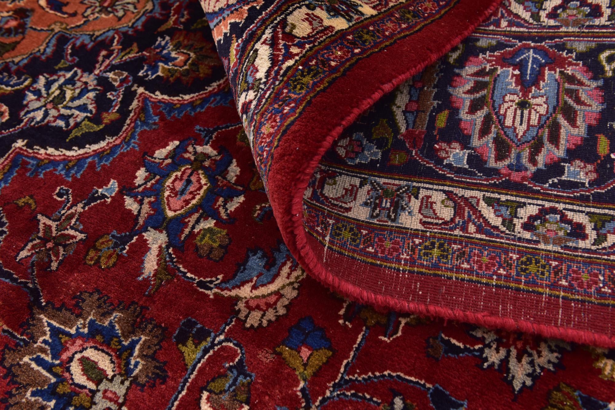 9' 7 x 12' 9 Hand Knotted Mashad Persian Wool Rug