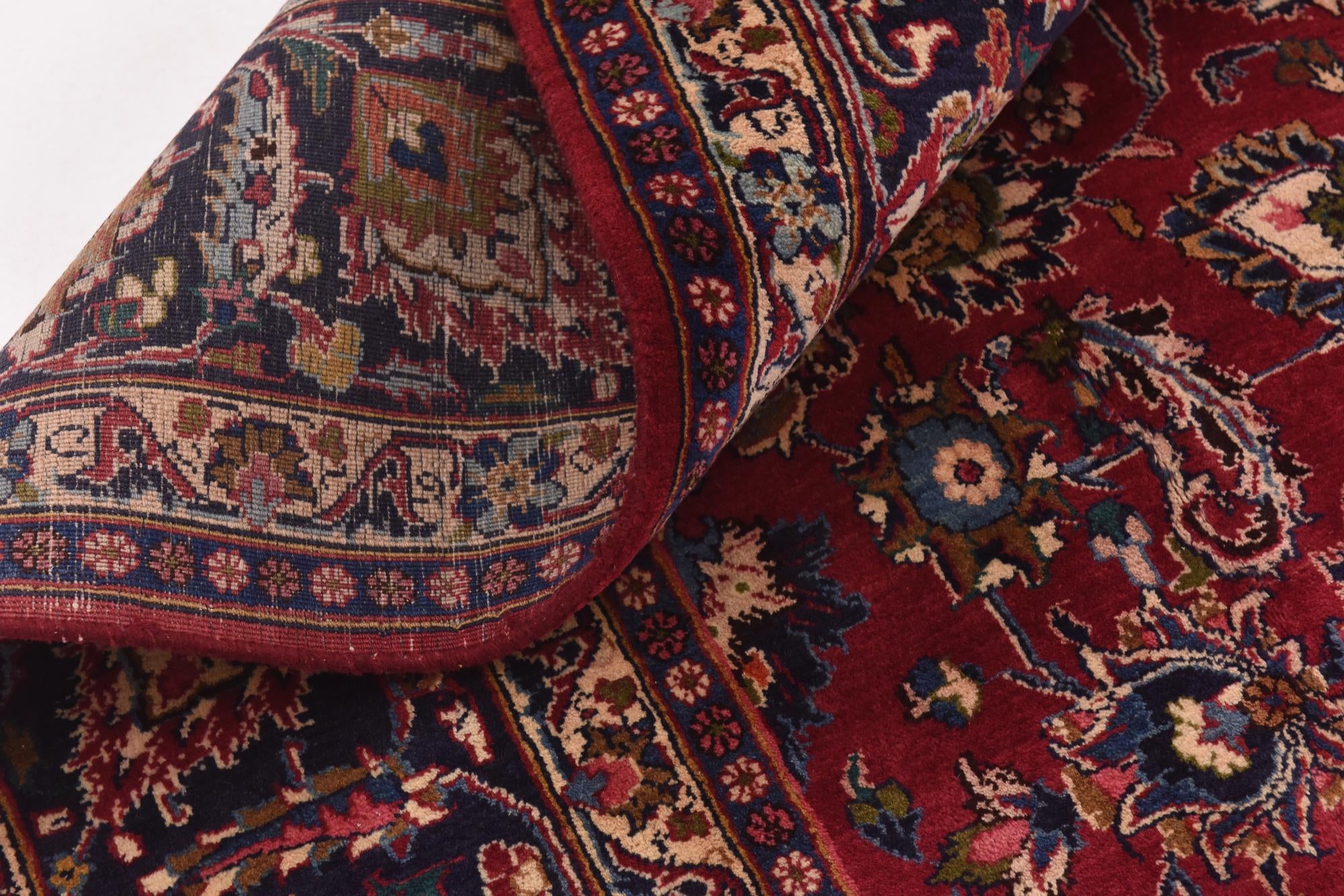 9' 9 x 12' 8 Hand Knotted Mashad Persian Wool Rug