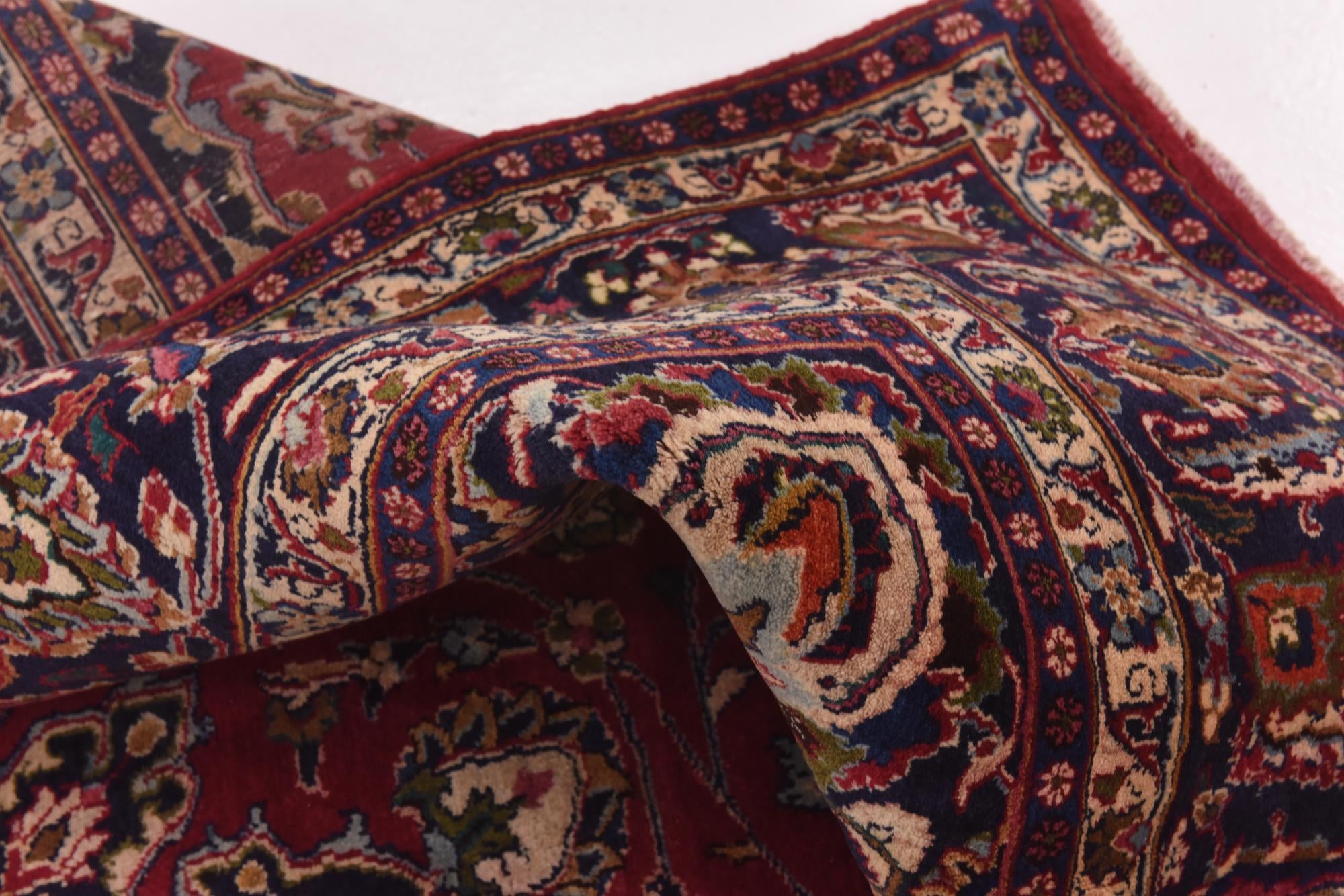 9' 9 x 12' 8 Hand Knotted Mashad Persian Wool Rug