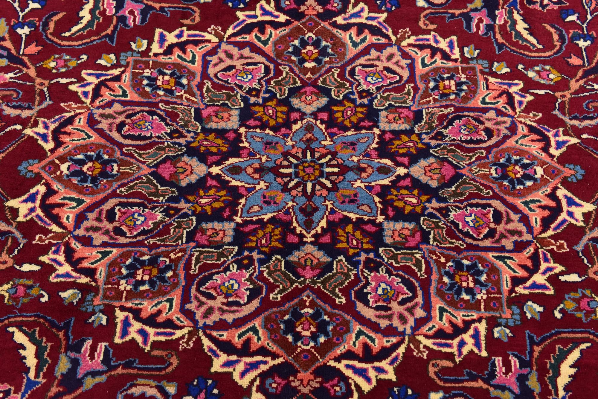 9' 10 x 13' 2 Hand Knotted Mashad Persian Wool Rug