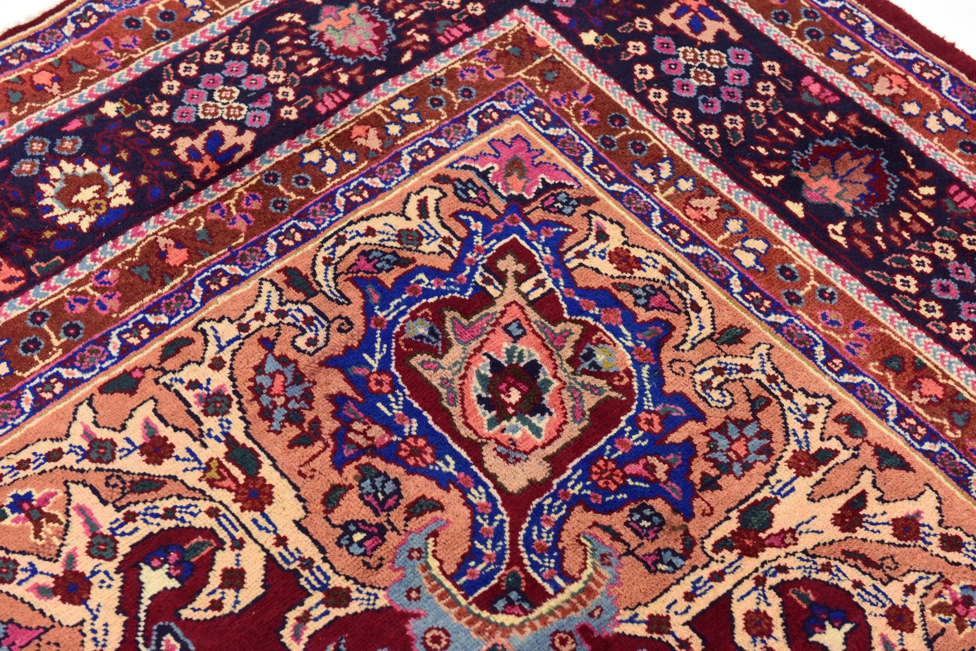 9' 10 x 13' 2 Hand Knotted Mashad Persian Wool Rug