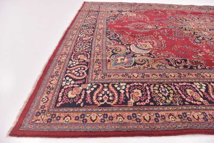 9' 6 x 12' 6 Hand Knotted Mashad Persian Wool Rug