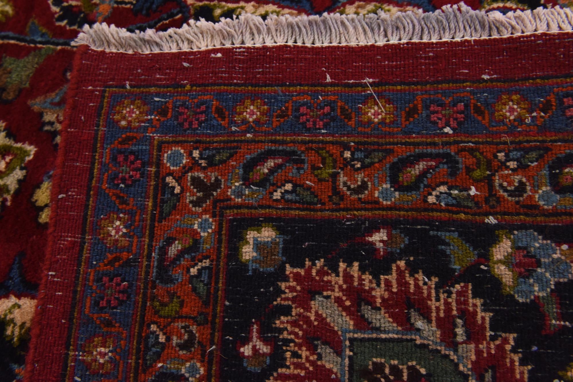 9' 8 x 12' 7 Hand Knotted Mashad Persian Wool Rug