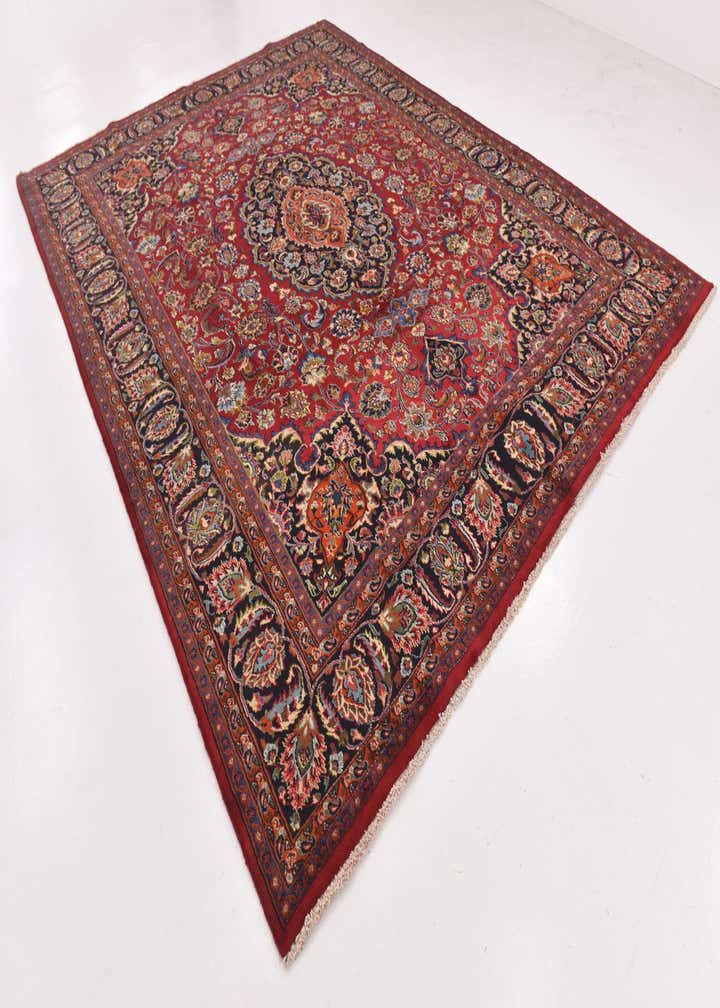 9' 8 x 12' 7 Hand Knotted Mashad Persian Wool Rug