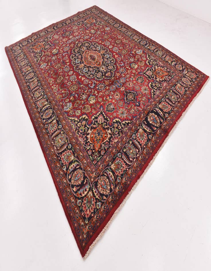 Detail image of 9' 8 x 12' 7 Hand Knotted Mashad Persian Wool Rug