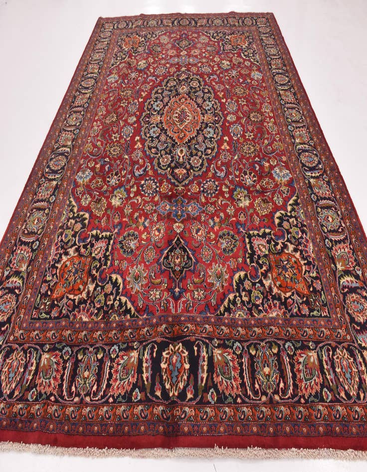 Detail image of 9' 8 x 12' 7 Hand Knotted Mashad Persian Wool Rug