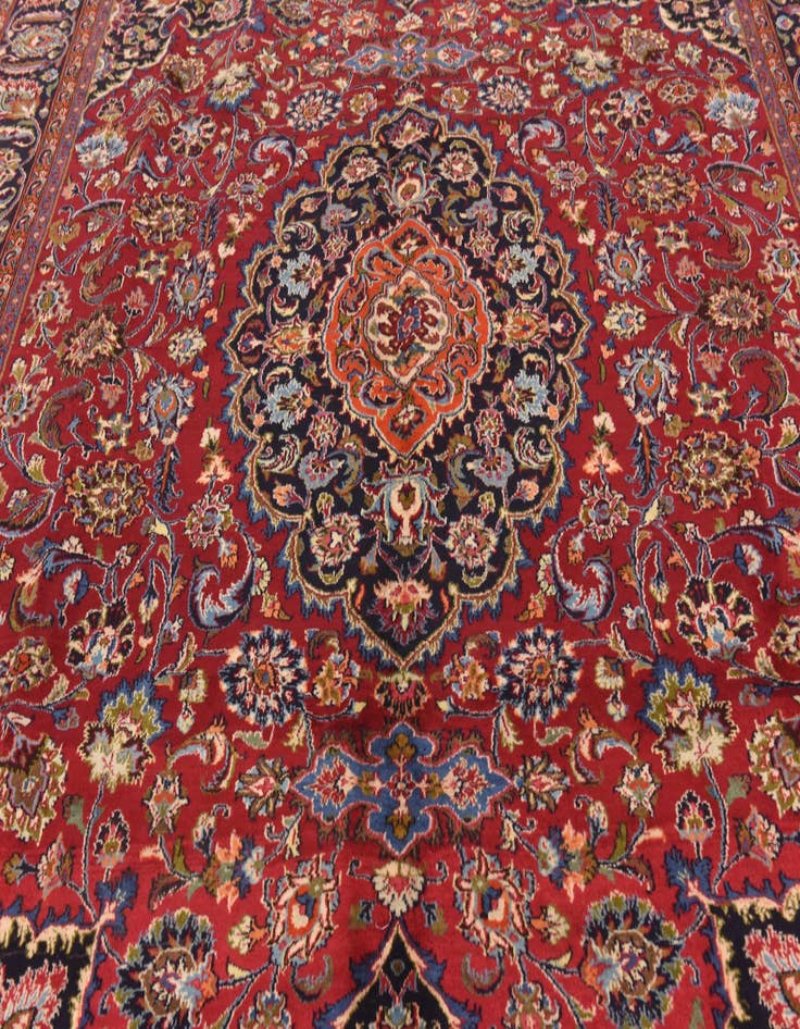Detail image of 9' 8 x 12' 7 Hand Knotted Mashad Persian Wool Rug