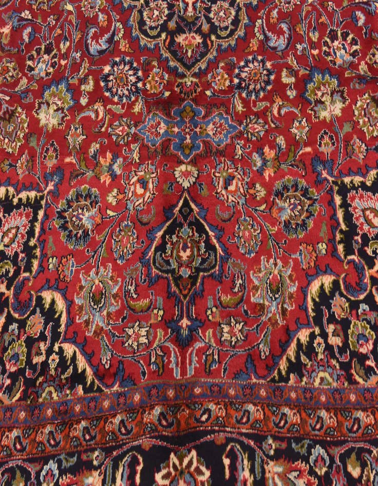 Detail image of 9' 8 x 12' 7 Hand Knotted Mashad Persian Wool Rug