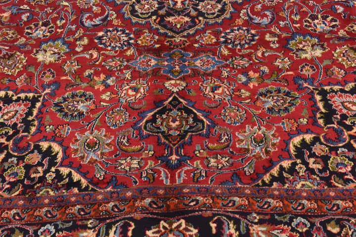 9' 8 x 12' 7 Hand Knotted Mashad Persian Wool Rug