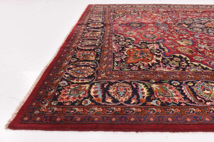 9' 8 x 12' 7 Hand Knotted Mashad Persian Wool Rug