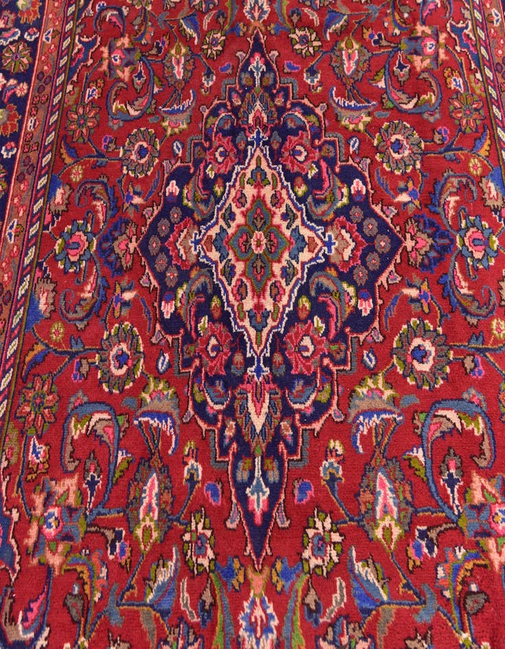 Detail image of 6' 3 x 9' 4  Hand Knotted Mashad Persian Wool Rug