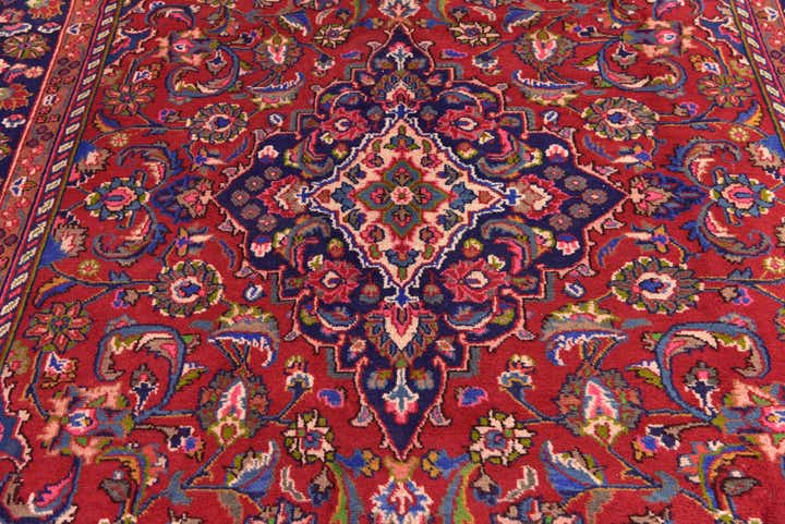 6' 3 x 9' 4 Hand Knotted Mashad Persian Wool Rug