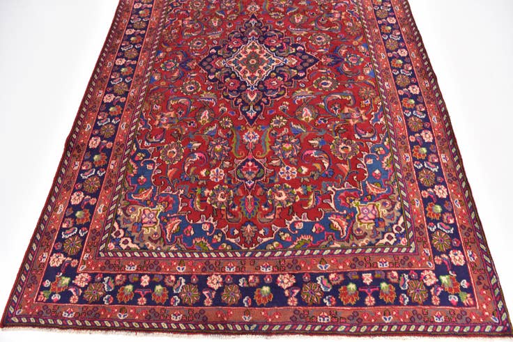 Detail image of 6' 3 x 9' 4 Hand Knotted Mashad Persian Wool Rug