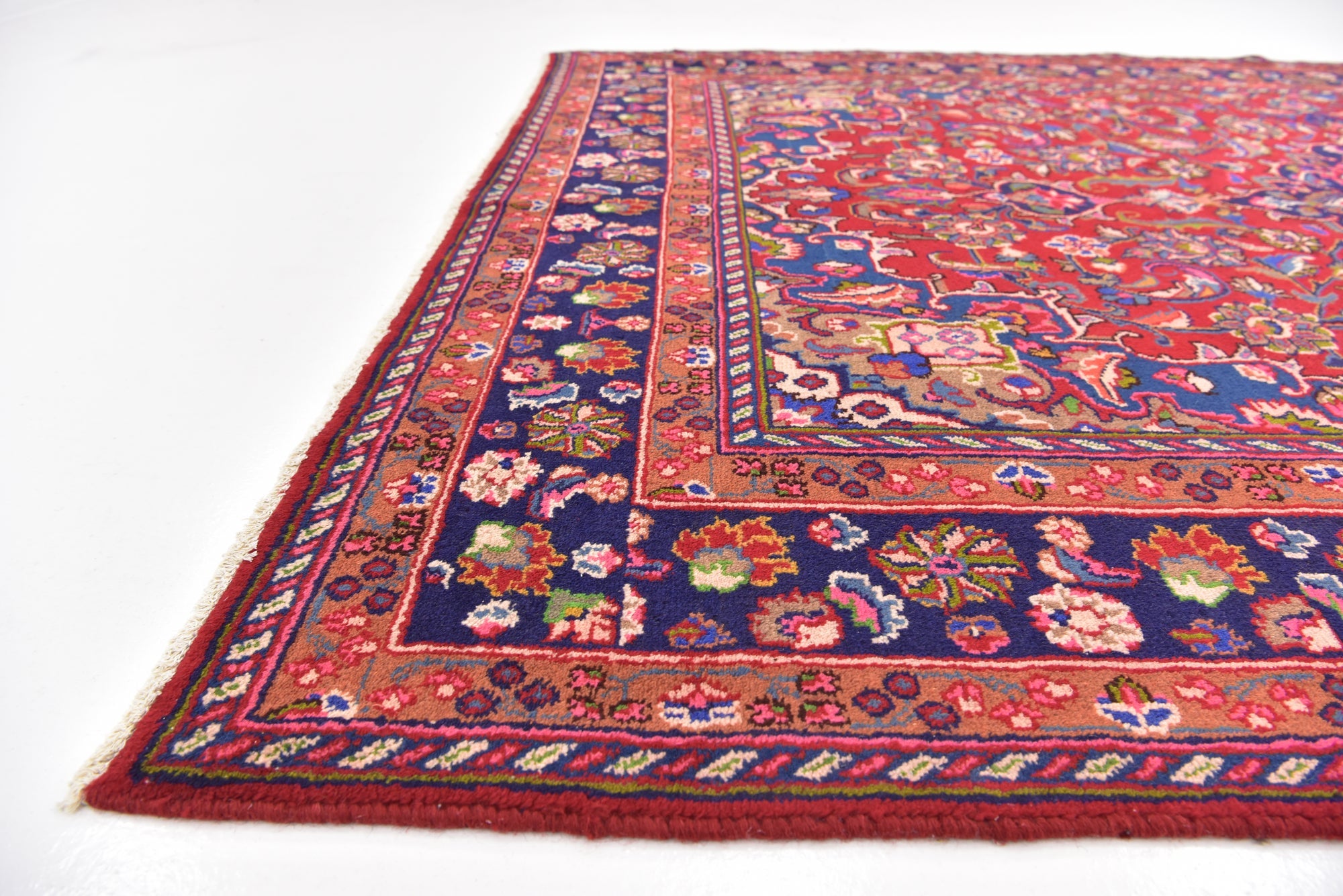 6' 3 x 9' 4 Hand Knotted Mashad Persian Wool Rug