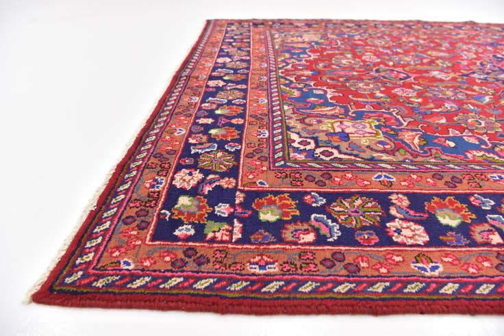 Detail image of 6' 3 x 9' 4 Hand Knotted Mashad Persian Wool Rug