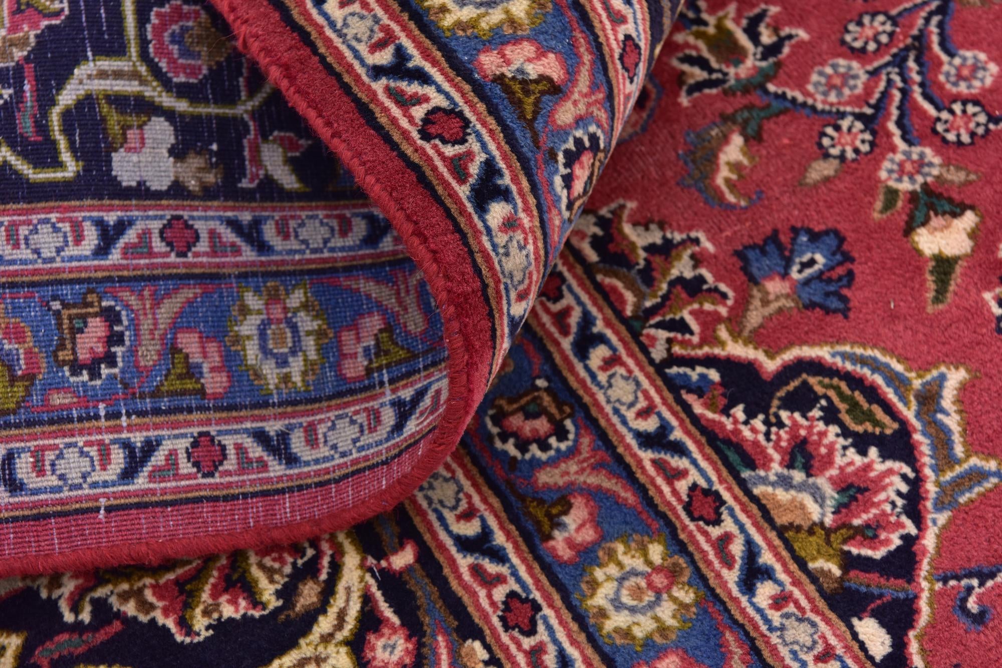 9' 9 x 13' Hand Knotted Mashad Persian Wool Rug