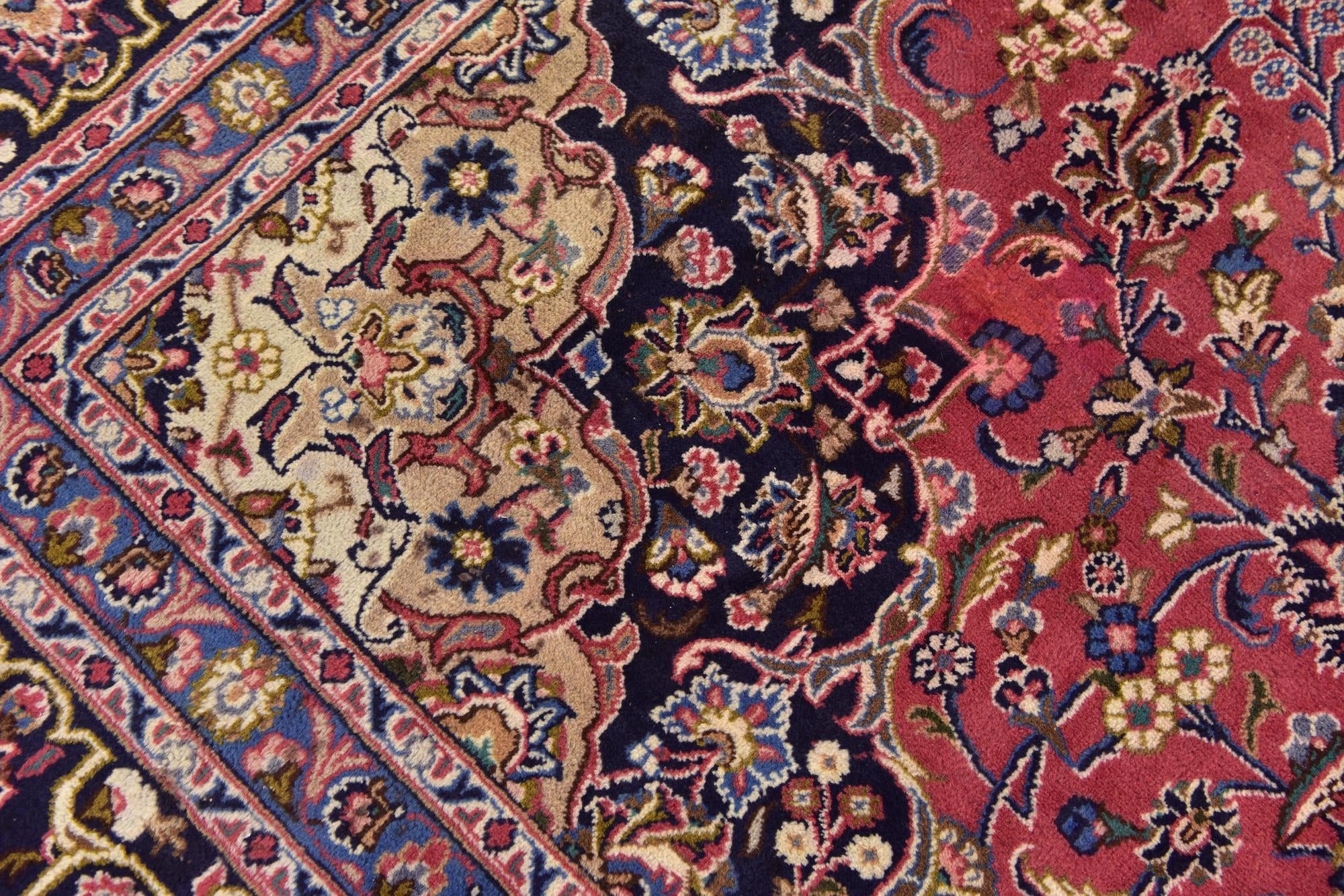 9' 9 x 13' Hand Knotted Mashad Persian Wool Rug