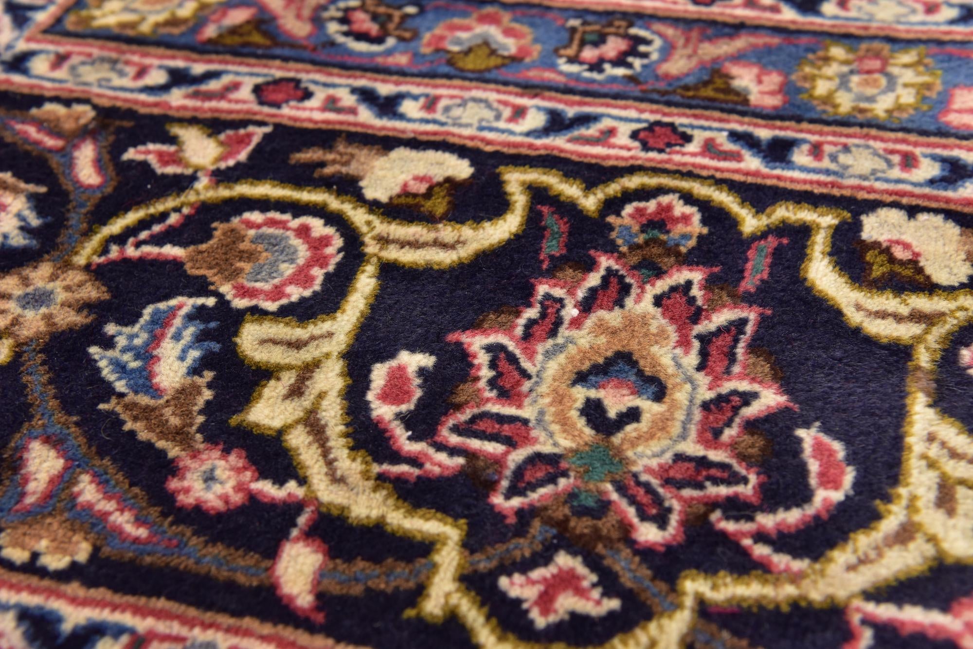 9' 9 x 13' Hand Knotted Mashad Persian Wool Rug