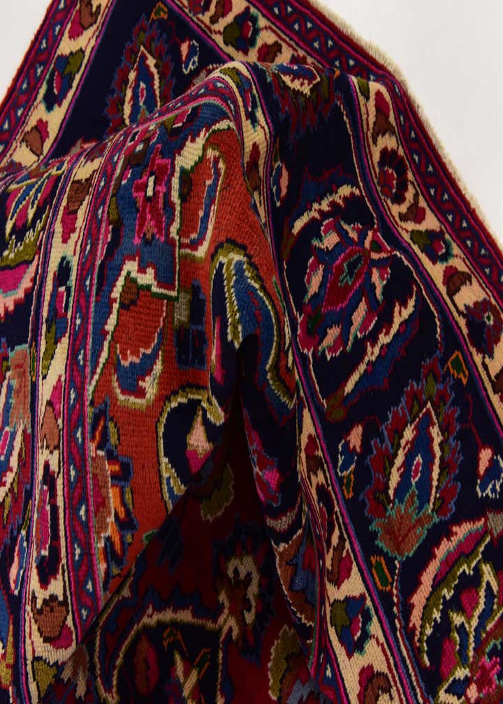 9' 8 x 13' Hand Knotted Mashad Persian Wool Rug
