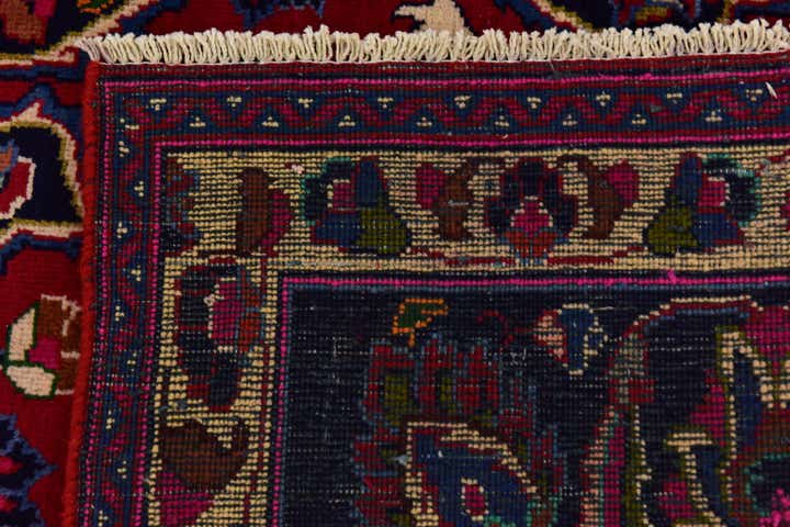 9' 8 x 13' Hand Knotted Mashad Persian Wool Rug