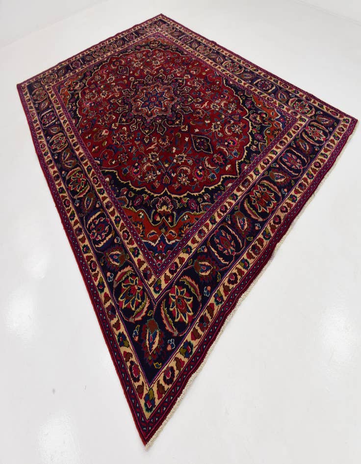 Detail image of 9' 8 x 13' Hand Knotted Mashad Persian Wool Rug
