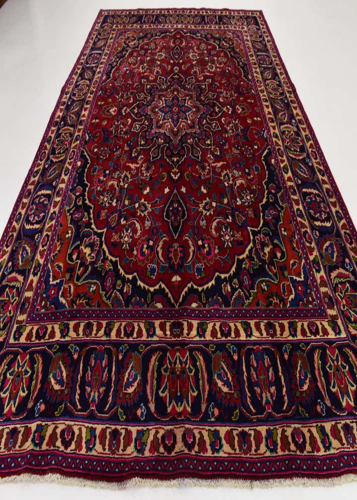 9' 8 x 13' Hand Knotted Mashad Persian Wool Rug
