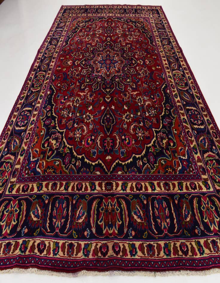 Detail image of 9' 8 x 13' Hand Knotted Mashad Persian Wool Rug