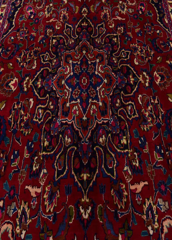 9' 8 x 13' Hand Knotted Mashad Persian Wool Rug