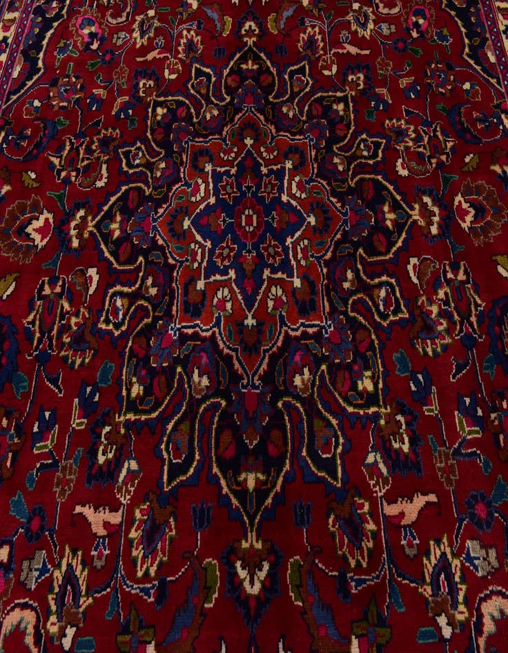 Detail image of 9' 8 x 13' Hand Knotted Mashad Persian Wool Rug