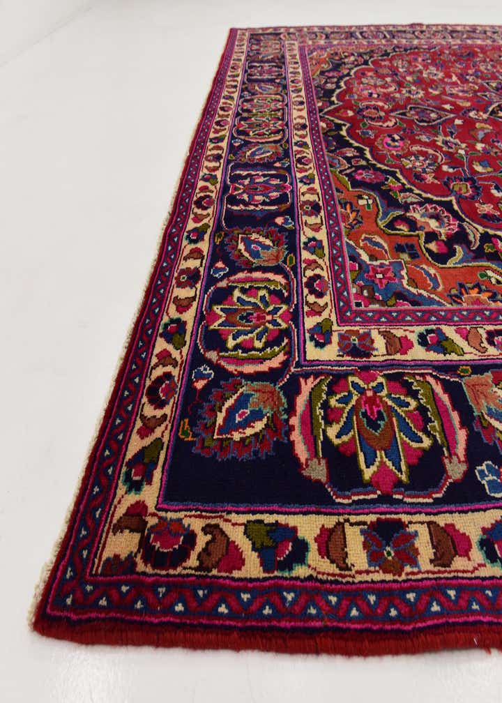 9' 8 x 13' Hand Knotted Mashad Persian Wool Rug