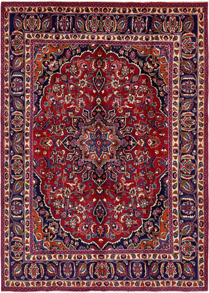 9' 8 x 13' Hand Knotted Mashad Persian Wool Rug