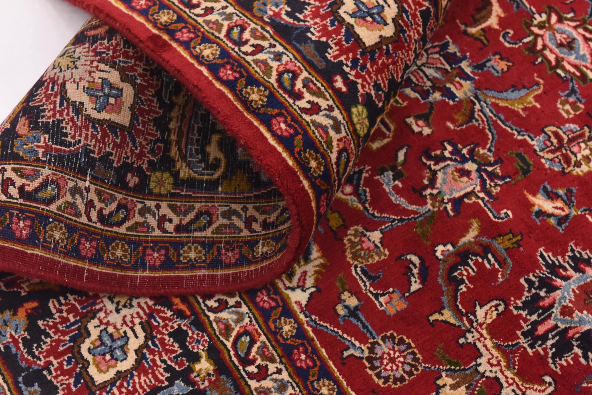 9' 6 x 12' 7 Hand Knotted Mashad Persian Wool Rug