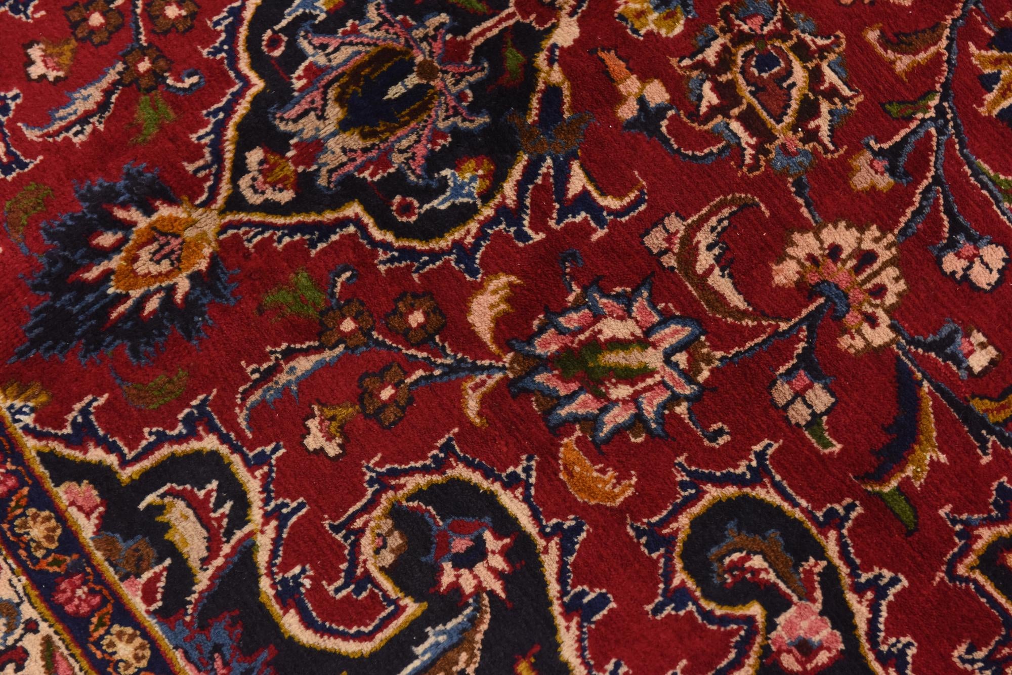 9' 6 x 12' 7 Hand Knotted Mashad Persian Wool Rug