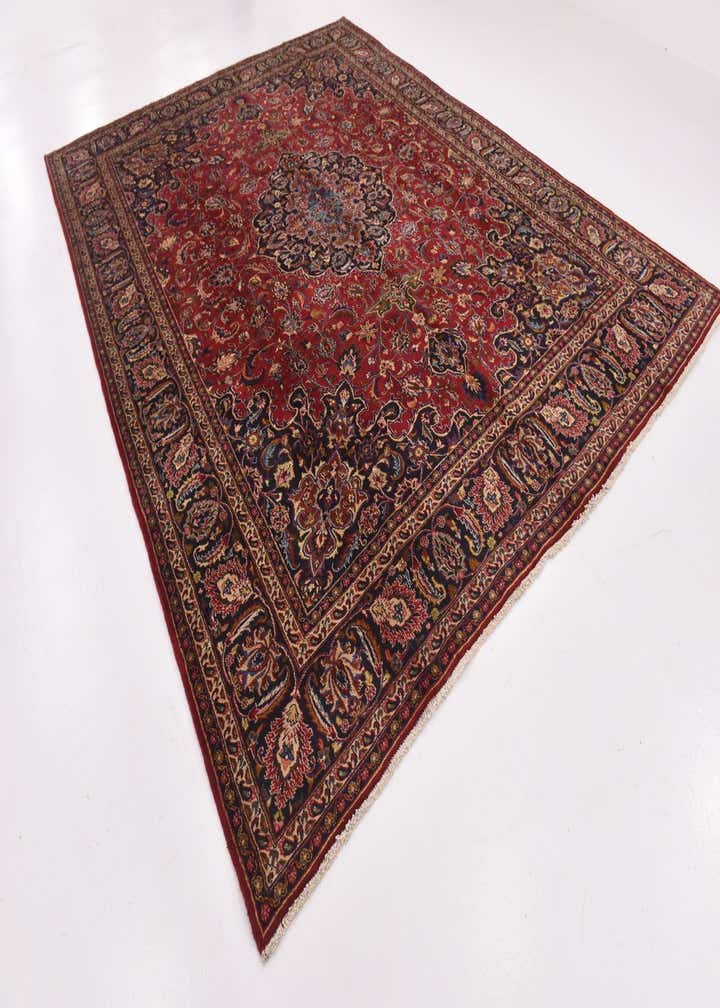 9' 6 x 12' 7 Hand Knotted Mashad Persian Wool Rug
