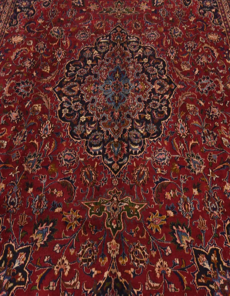 Detail image of 9' 6 x 12' 7 Hand Knotted Mashad Persian Wool Rug