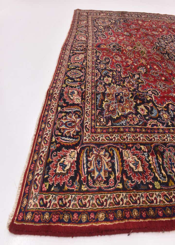 9' 6 x 12' 7 Hand Knotted Mashad Persian Wool Rug