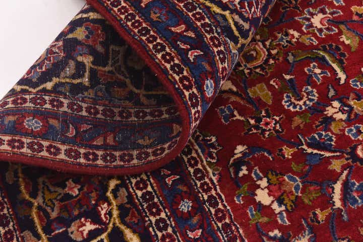 9' 6 x 12' 5 Hand Knotted Mashad Persian Wool Rug